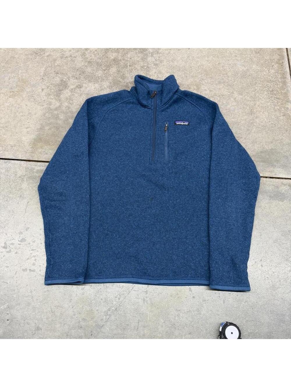 vintage patagonia better sweater blue quarter zip fleece jacket size small